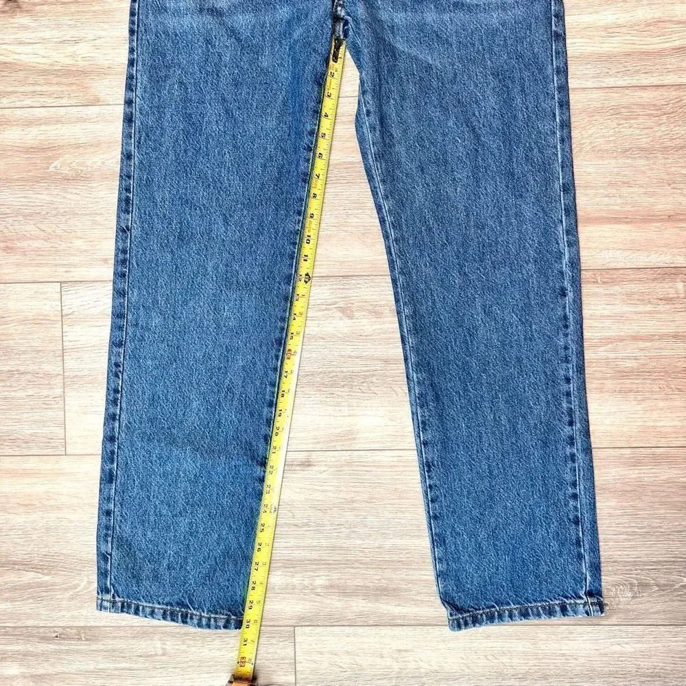 Cotton:On Women's Blue Five Pocket Design Denim Long Straight Jeans NWT - Picture 3 of 9